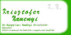 krisztofer namenyi business card